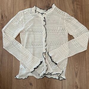 Next Cream Cardigan with Black Trim